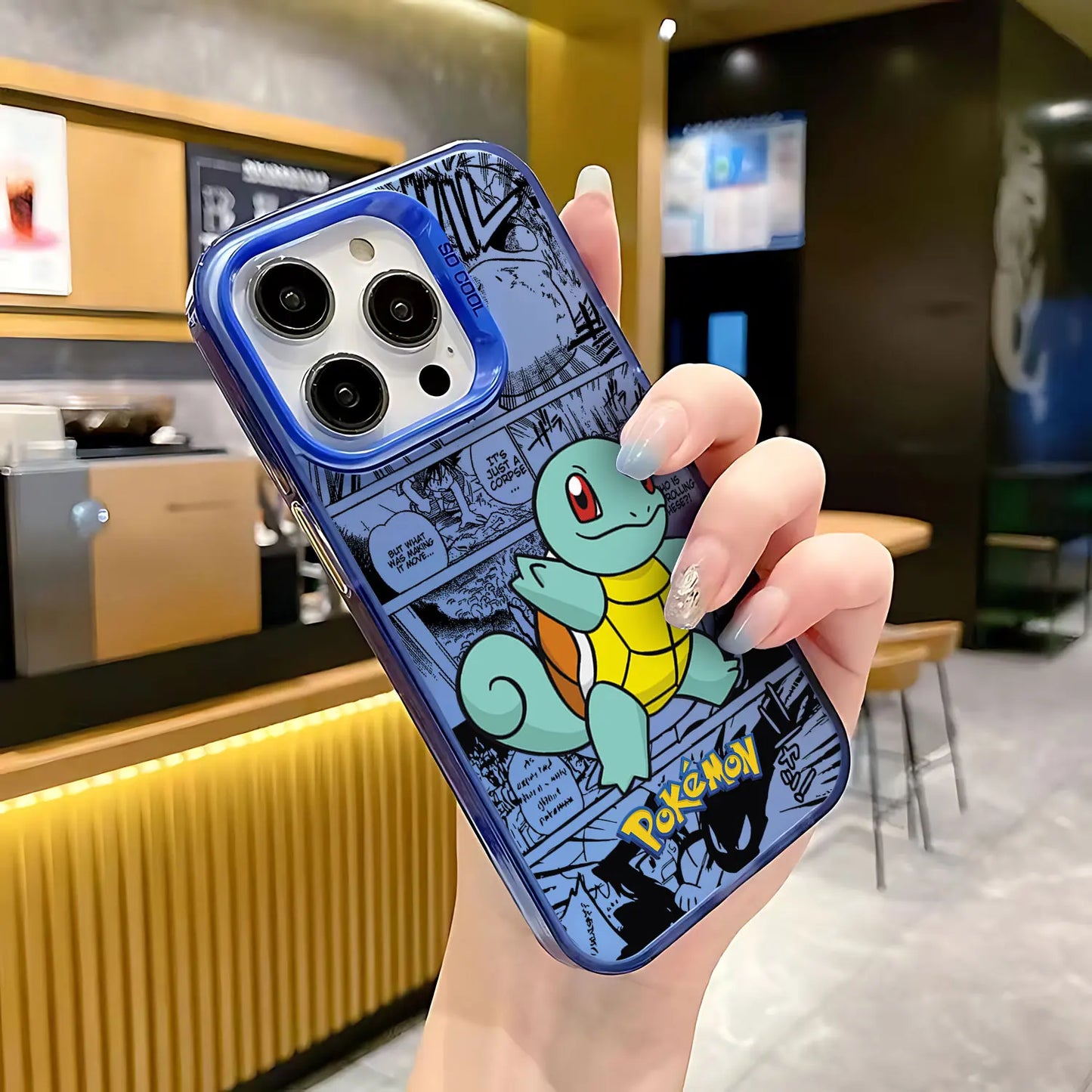 Squirtle Manga Collage Case for iPhone - Ocean Manga finish
