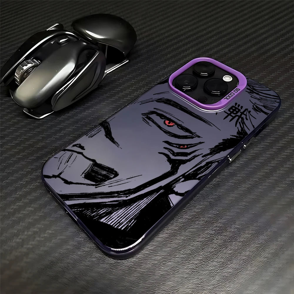 Sukuna Cursed Gaze Manga Case for iPhone - Purple finish