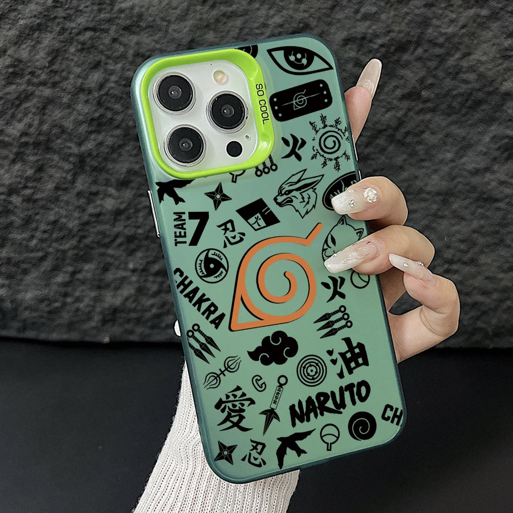 Hidden Leaf Symbol Pattern Case for iPhone - Mint Green