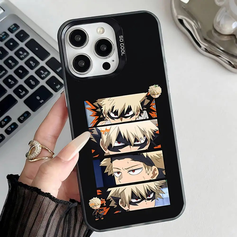 Bakugo Manga Panels Case for iPhone - Matte Black finish