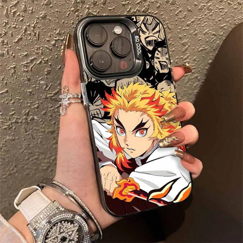 Kyojuro Rengoku Flame Close-Up Case for iPhone - Smoke Gray finish