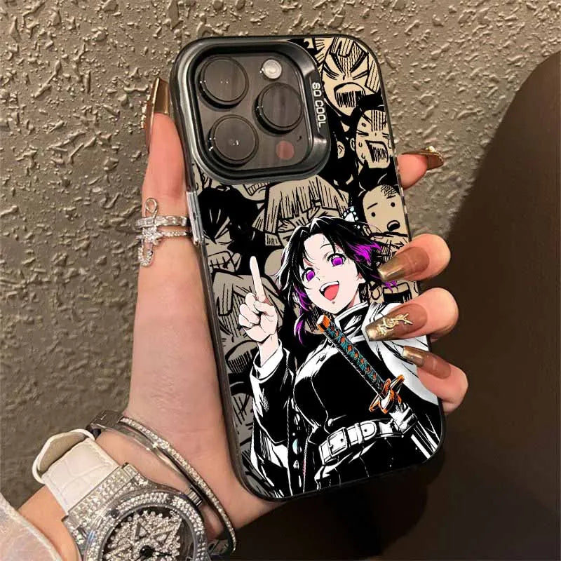 Shinobu Butterfly Smile Portrait Case for iPhone - Smoke Gray finish