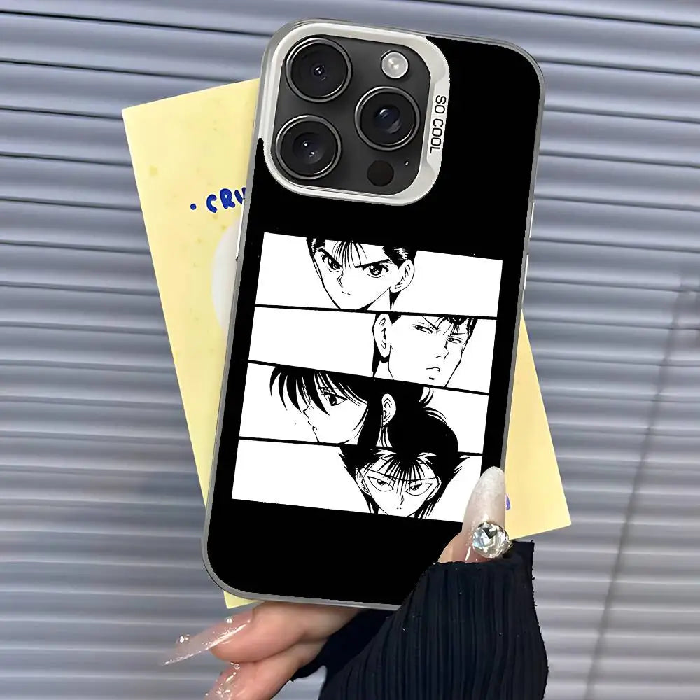 Yu Yu Hakusho Manga Face Panels Case for iPhone - Silver Back finish