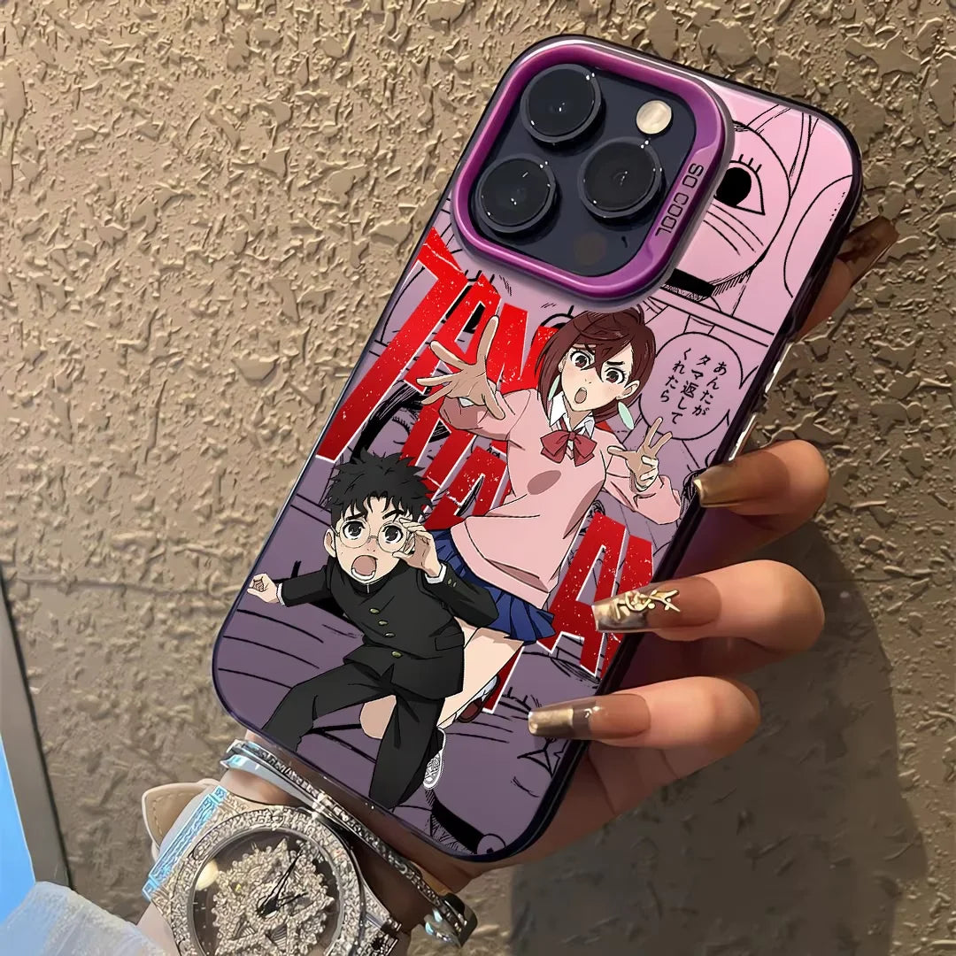 Momo and Okarun Action Manga Case for iPhone - Violet finish