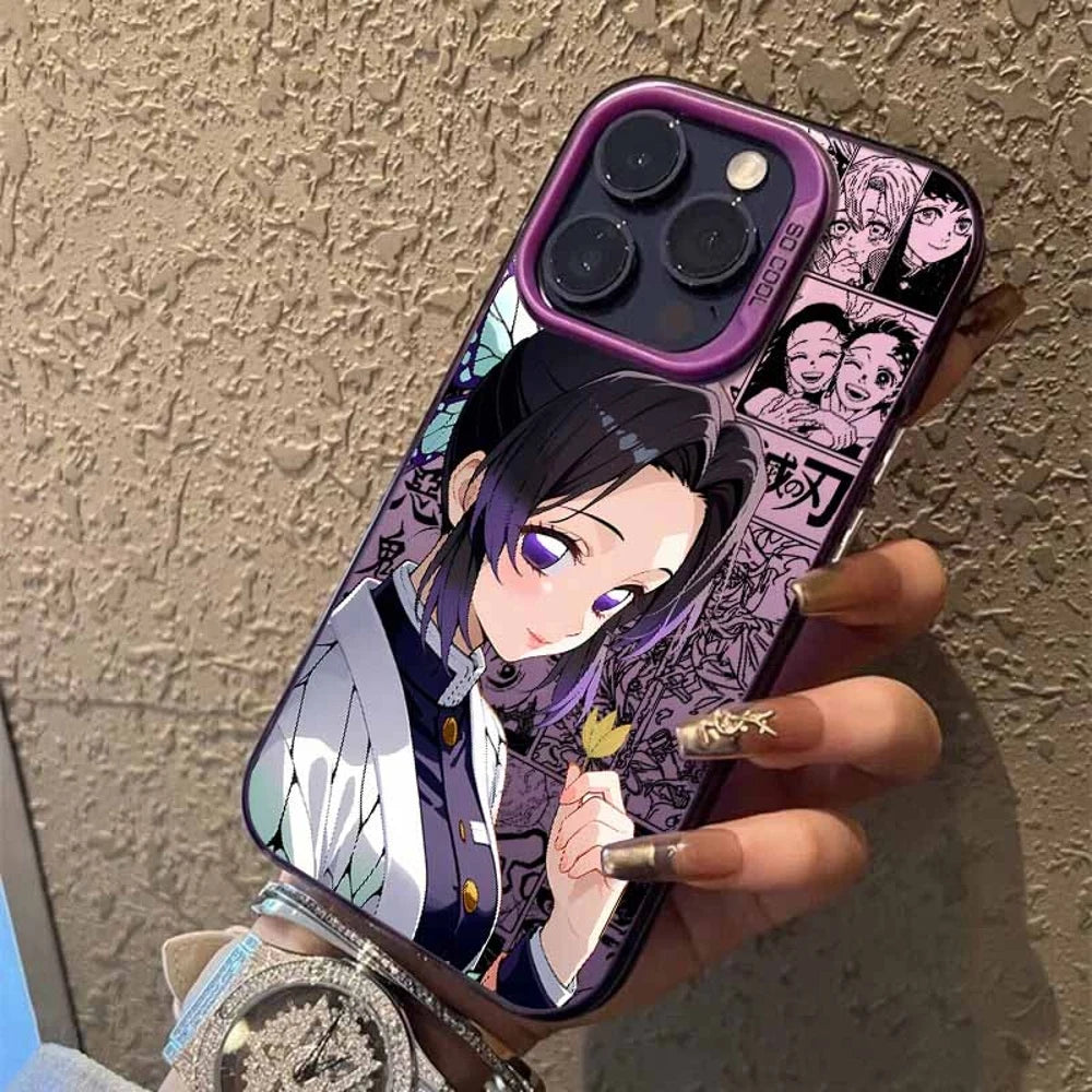 Shinobu Butterfly Manga Collage Case for iPhone - Violet finish