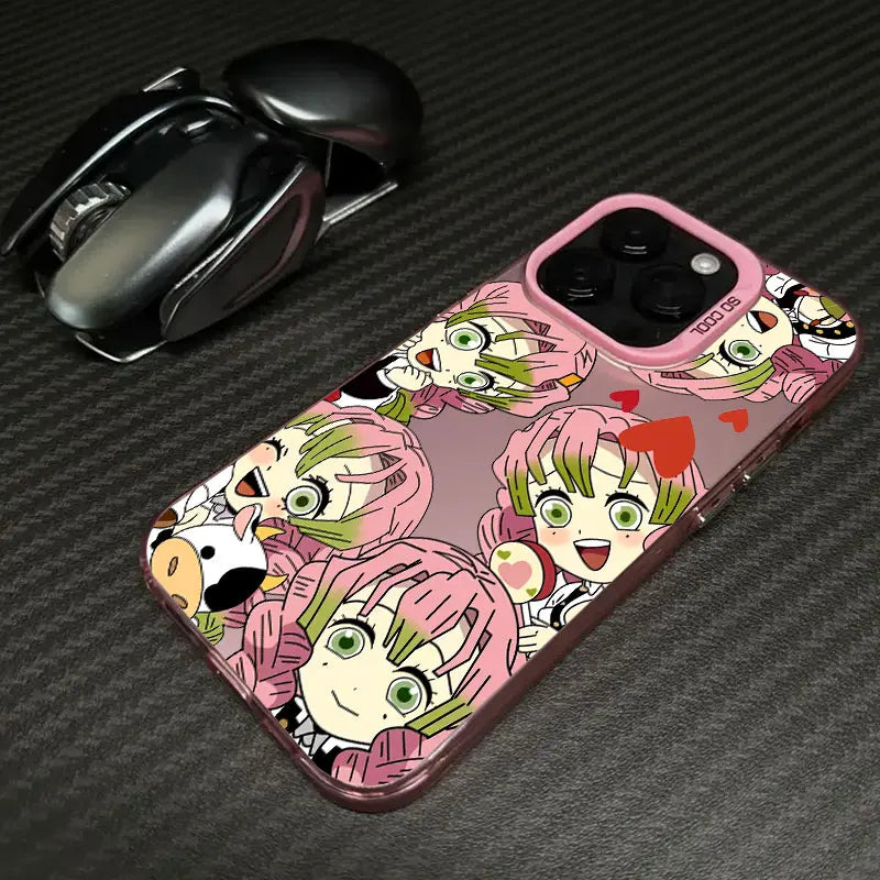Mitsuri Chibi Faces Case for iPhone - Rose Pink finish