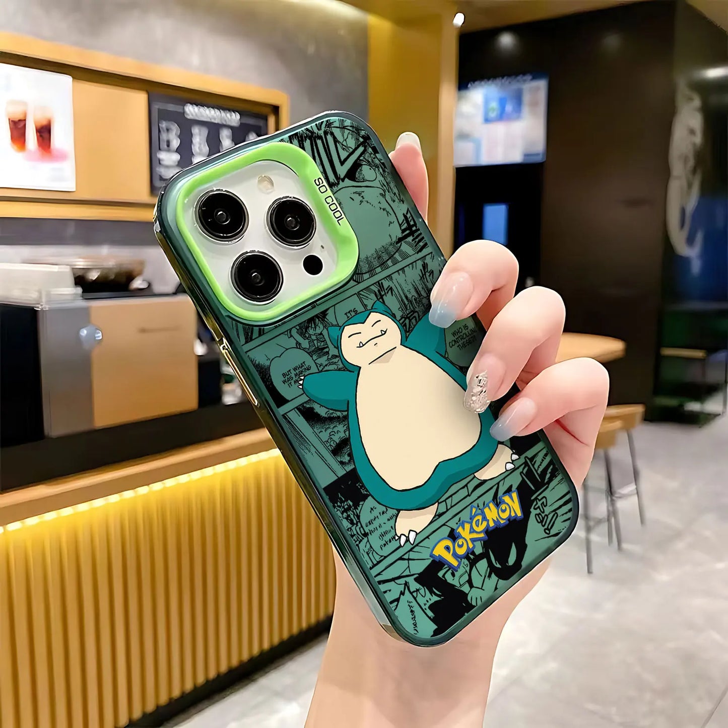Snorlax Manga Collage Case for iPhone - Emerald Manga finish