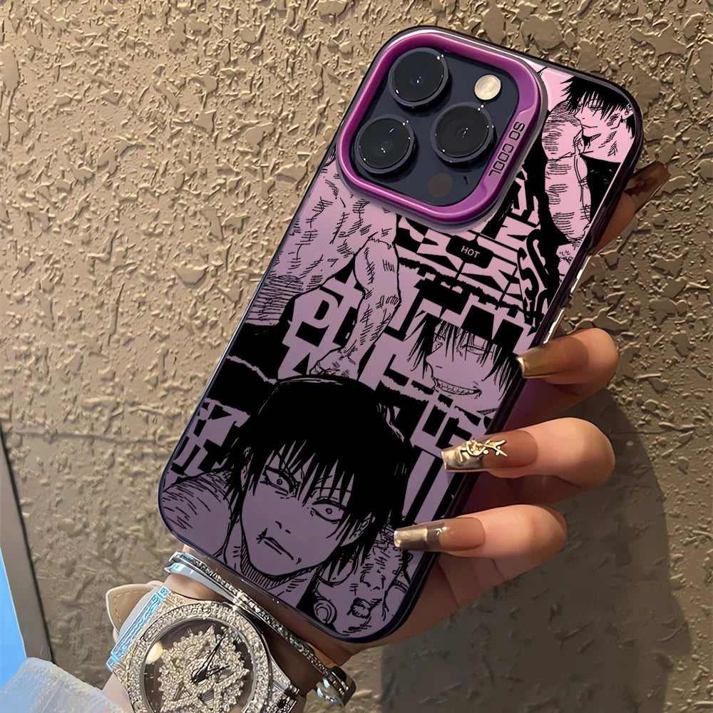 Toji Bold Manga Collage Case for iPhone - Purple finish