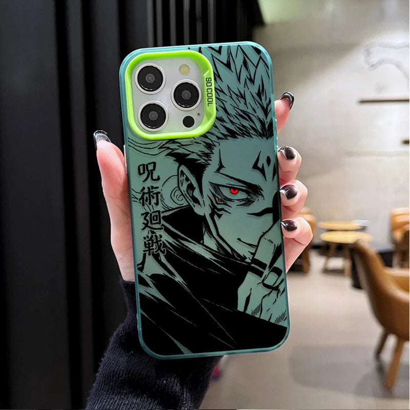 Sukuna Crimson Eye Manga Case for iPhone - Green finish