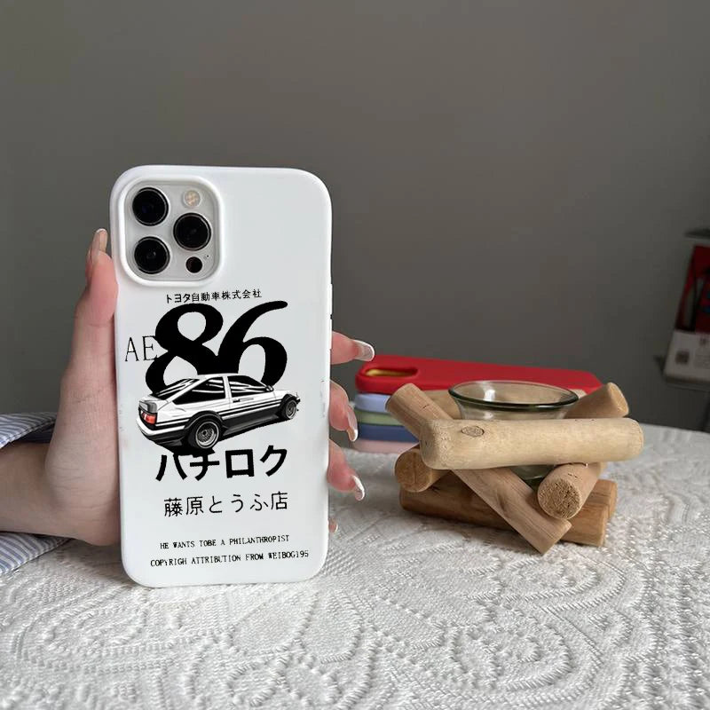 AE86 Tofu Shop Emblem Case for iPhone - Pearl White finish