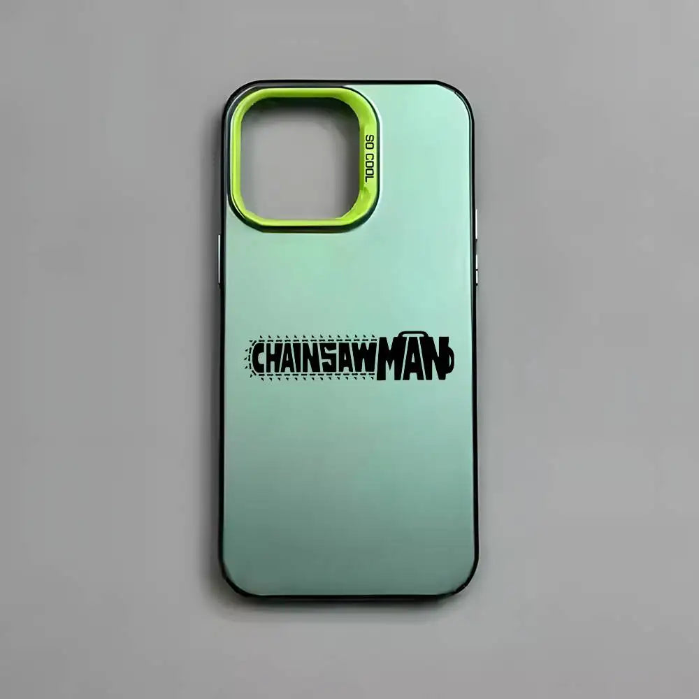 Chainsaw Man Minimalist Wordmark Case for iPhone - Mint Green finish