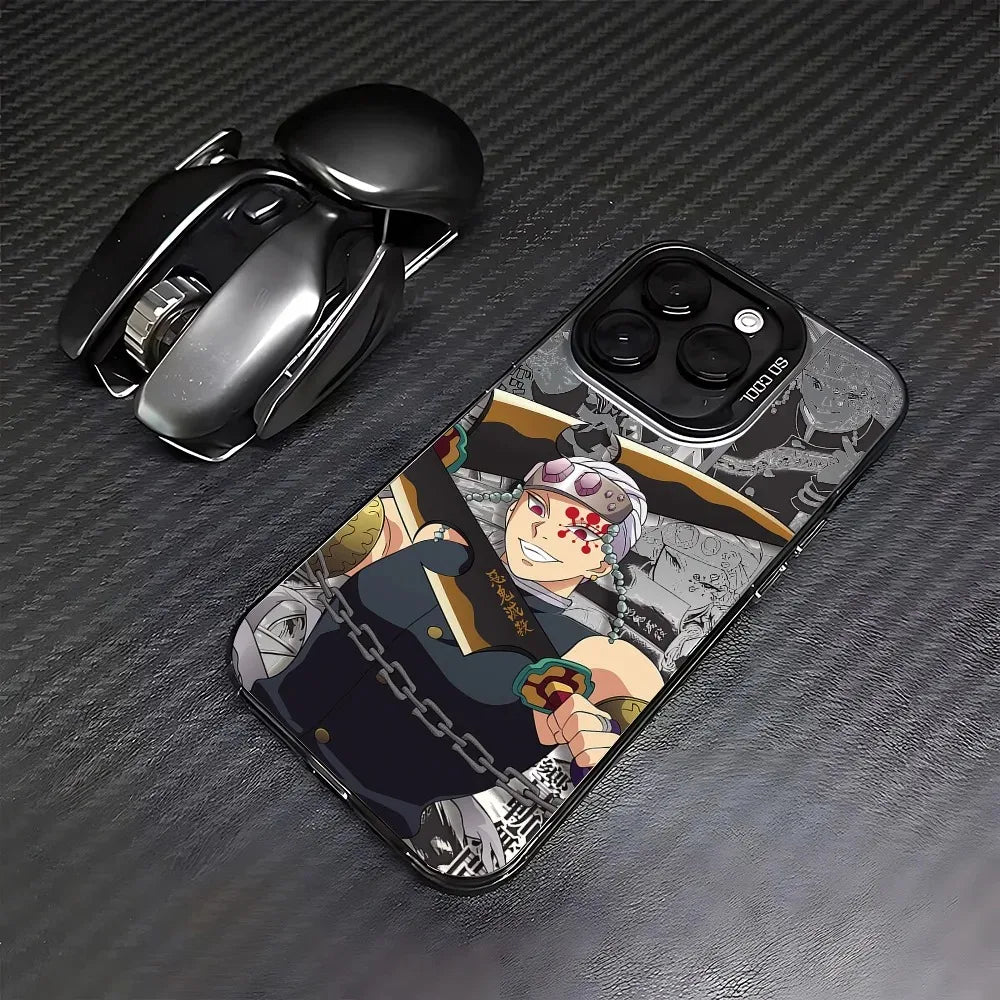 Tengen Uzui Chain Blades Manga Case for iPhone - Graphite Black finish