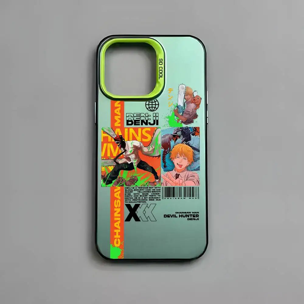Chainsaw Man Color Panel Collage Case for iPhone - Mint Green finish