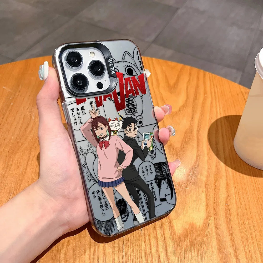 Momo and Okarun Red Manga Duo Case for iPhone - Graphite Black finish