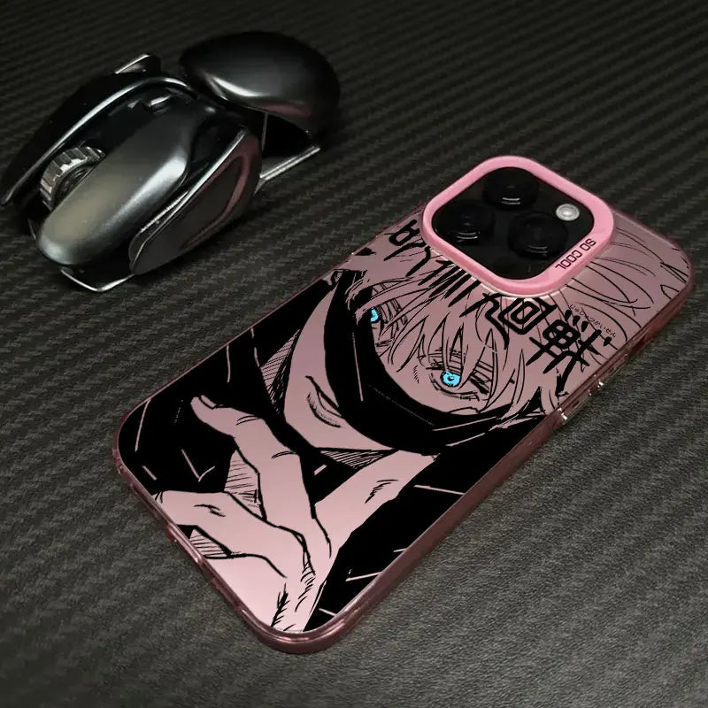 Gojo Azure Gaze Manga Case for iPhone - Pink finish