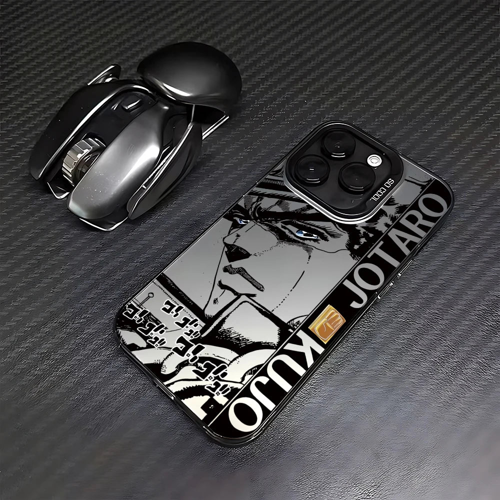 Jotaro Monochrome Manga Panels Case for iPhone - Graphite Black finish