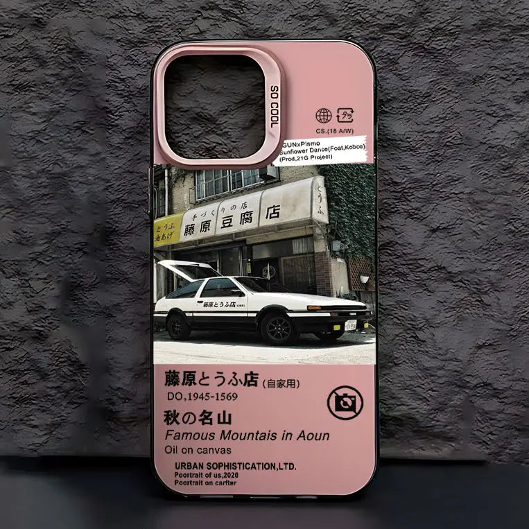 Akina Mountain AE86 Poster Case for iPhone - Rose Pink finish
