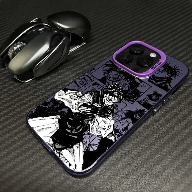 Jujutsu Sorcerers Manga Clash Case for iPhone - Purple finish