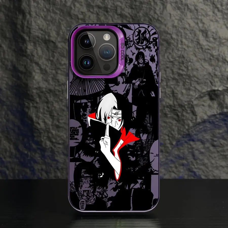 Itachi Akatsuki Portrait Collage Case for iPhone - Purple finish