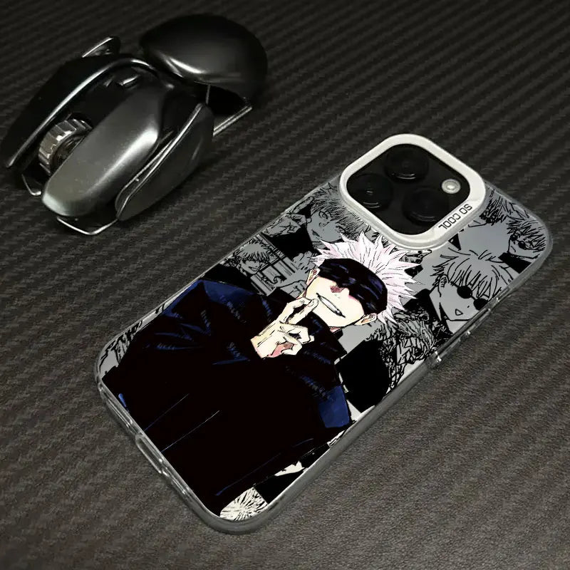 Gojo Blindfold Signal Manga Case for iPhone - Silver finish