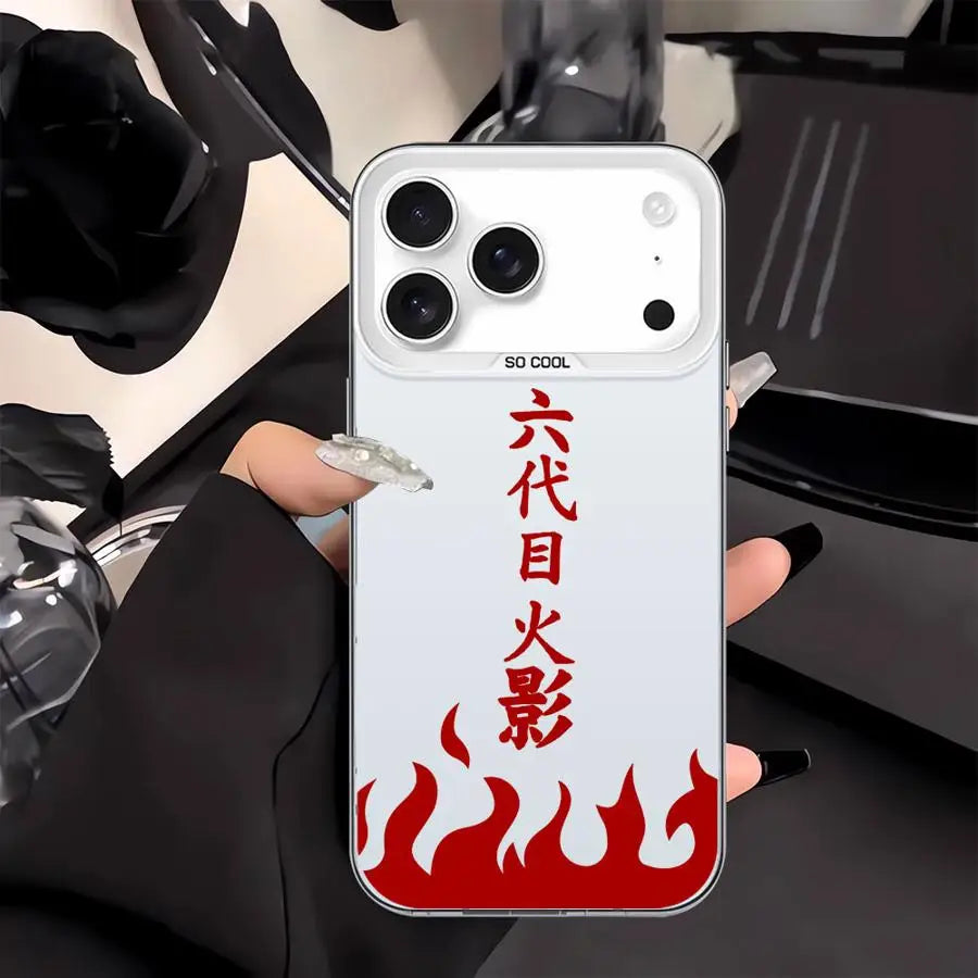 Sixth Hokage Flame Kanji Case for iPhone - White