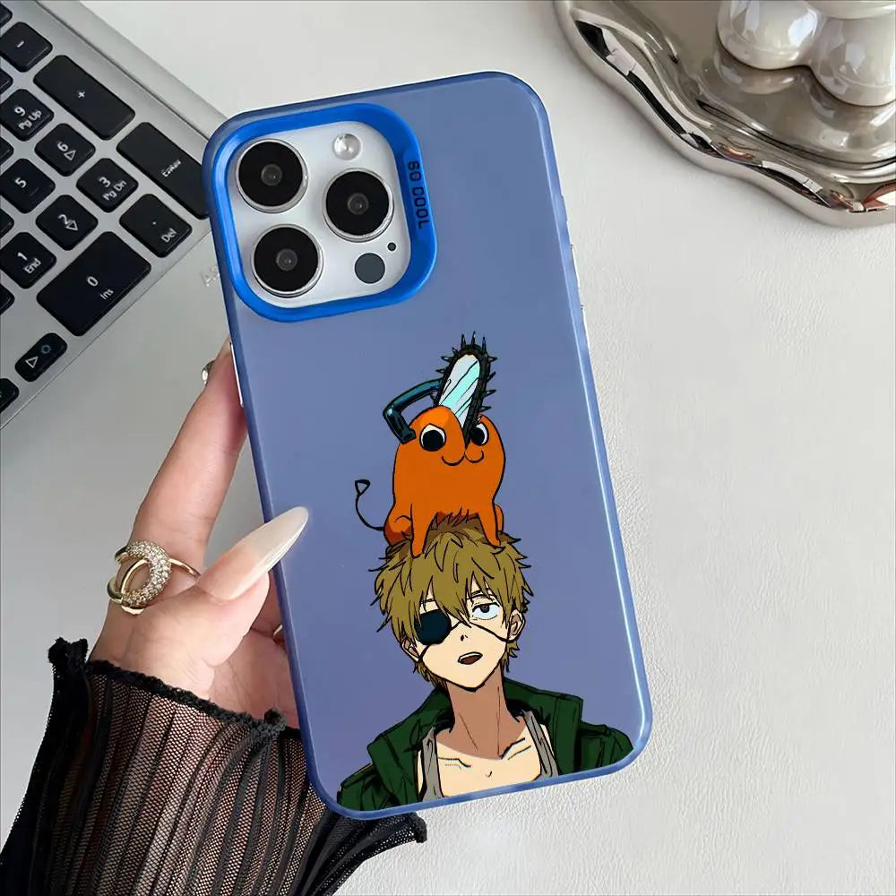 Denji and Pochita Hat Case for iPhone - Cobalt Blue finish