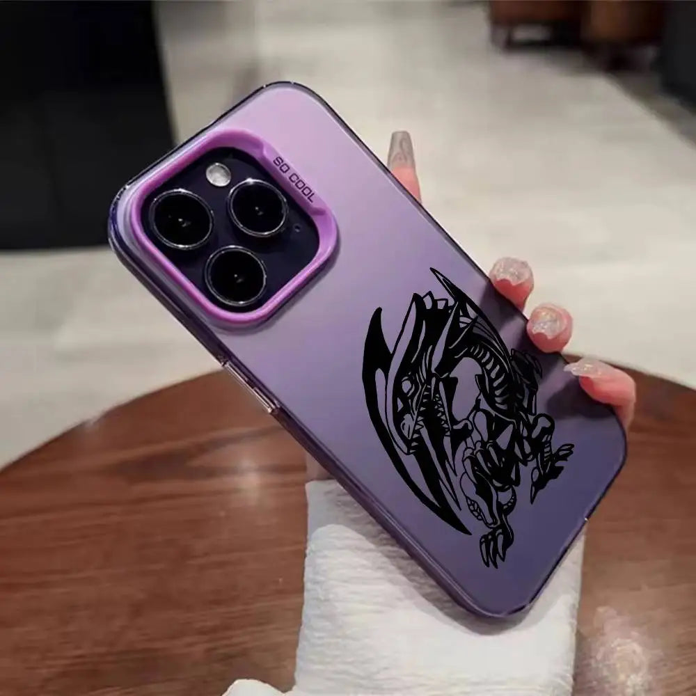Winged Duel Dragon Emblem Matte Case for iPhone - Aurora Violet finish