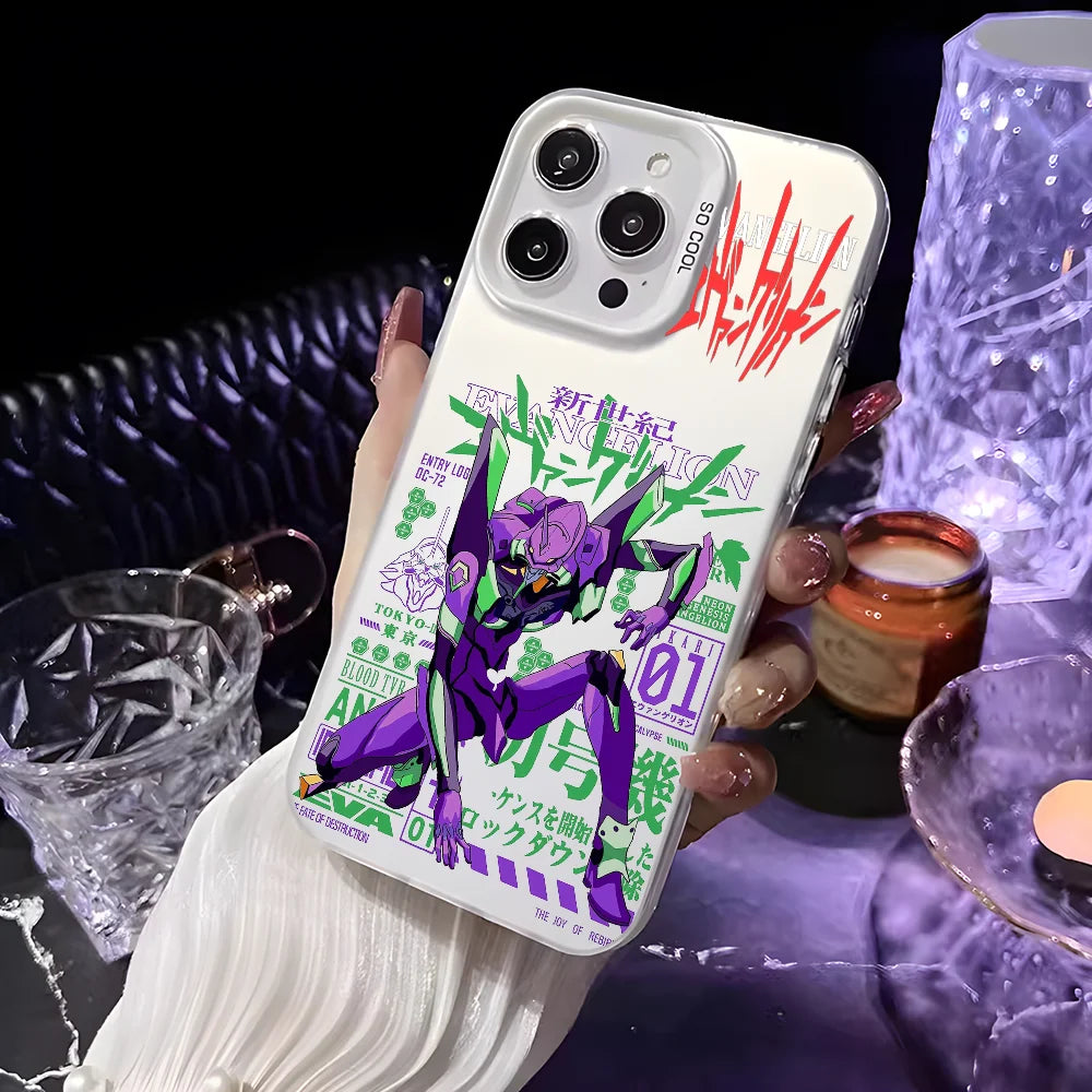 Eva Unit-01 Technical White Aurora Case for iPhone - Pearl White finish