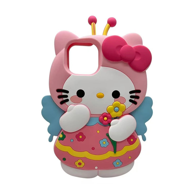 Hello Kitty Flower Bee 3D Case for iPhone - Pink & Blue finish