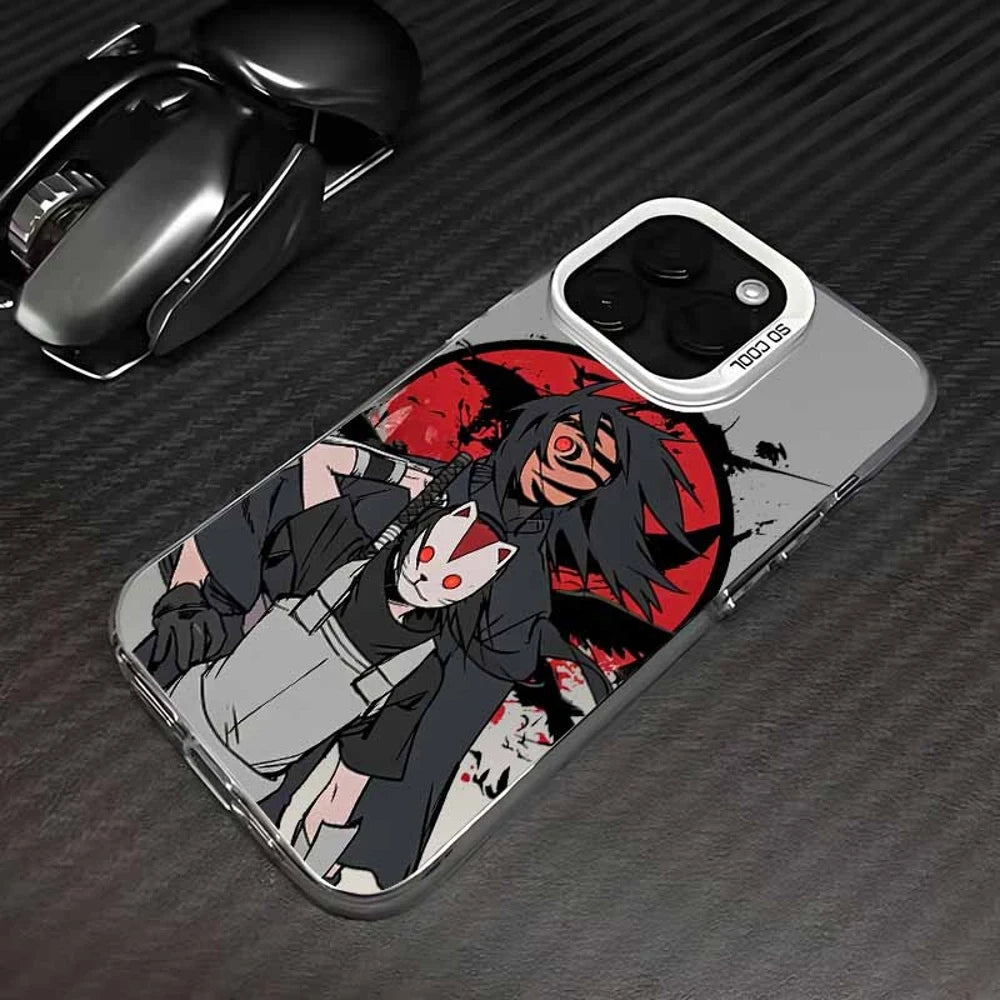 Obito & Kakashi Masked Shinobi Case for iPhone - Clear Silver