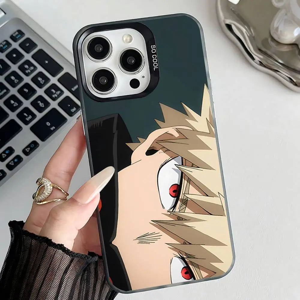 Bakugo Crimson Eye Close-Up Case for iPhone - Matte Black finish