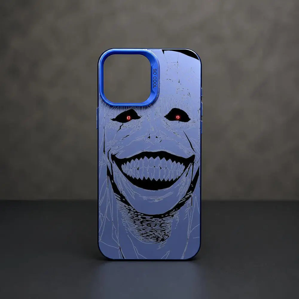 Red-Eyed Monster Grin Aurora Case for iPhone - Blue case color