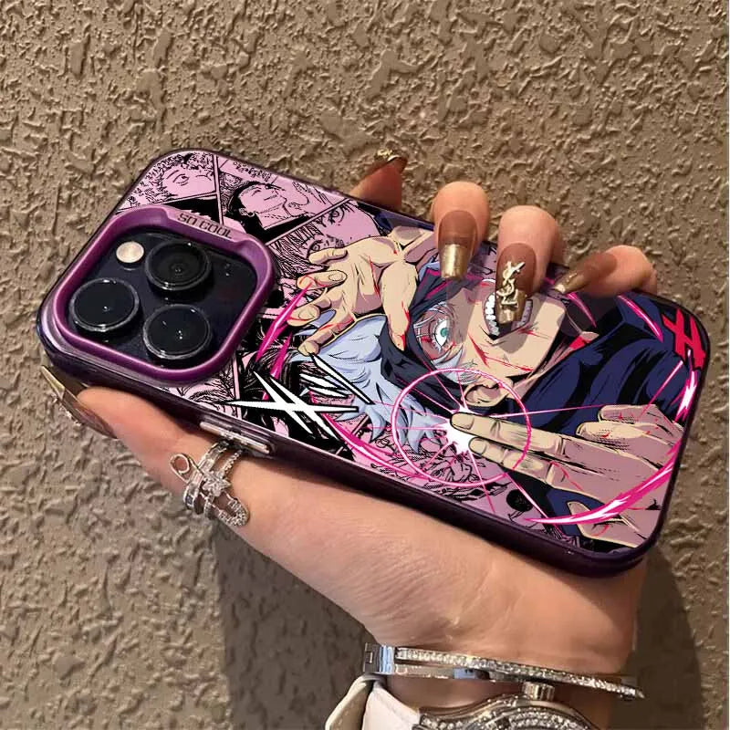 Gojo Cursed Technique Manga Case for iPhone - Purple finish