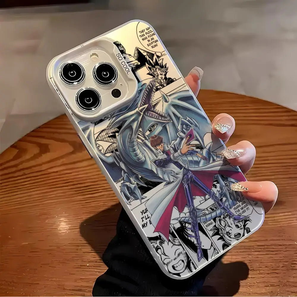 Kaiba and Blue-Eyes Manga Collage Case for iPhone - Frost White finish