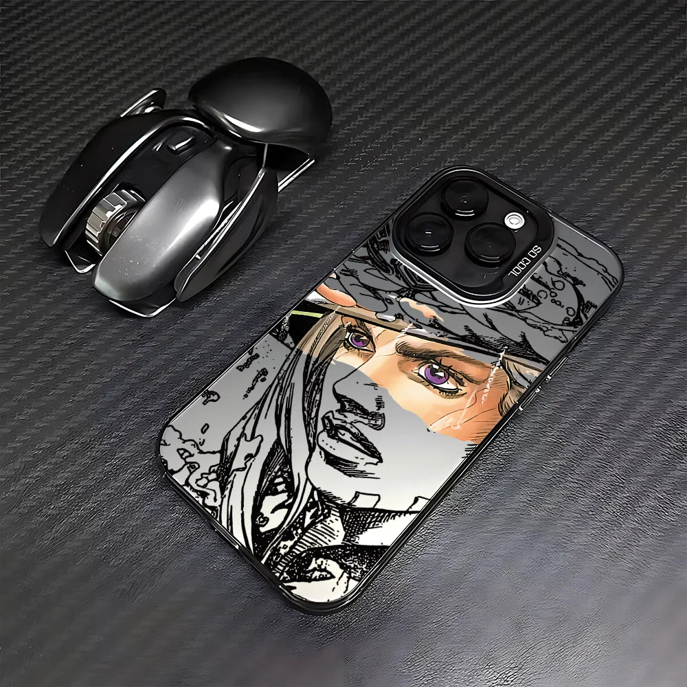 Hooded Purple-Eye Manga Portrait Case for iPhone - Graphite Black finish