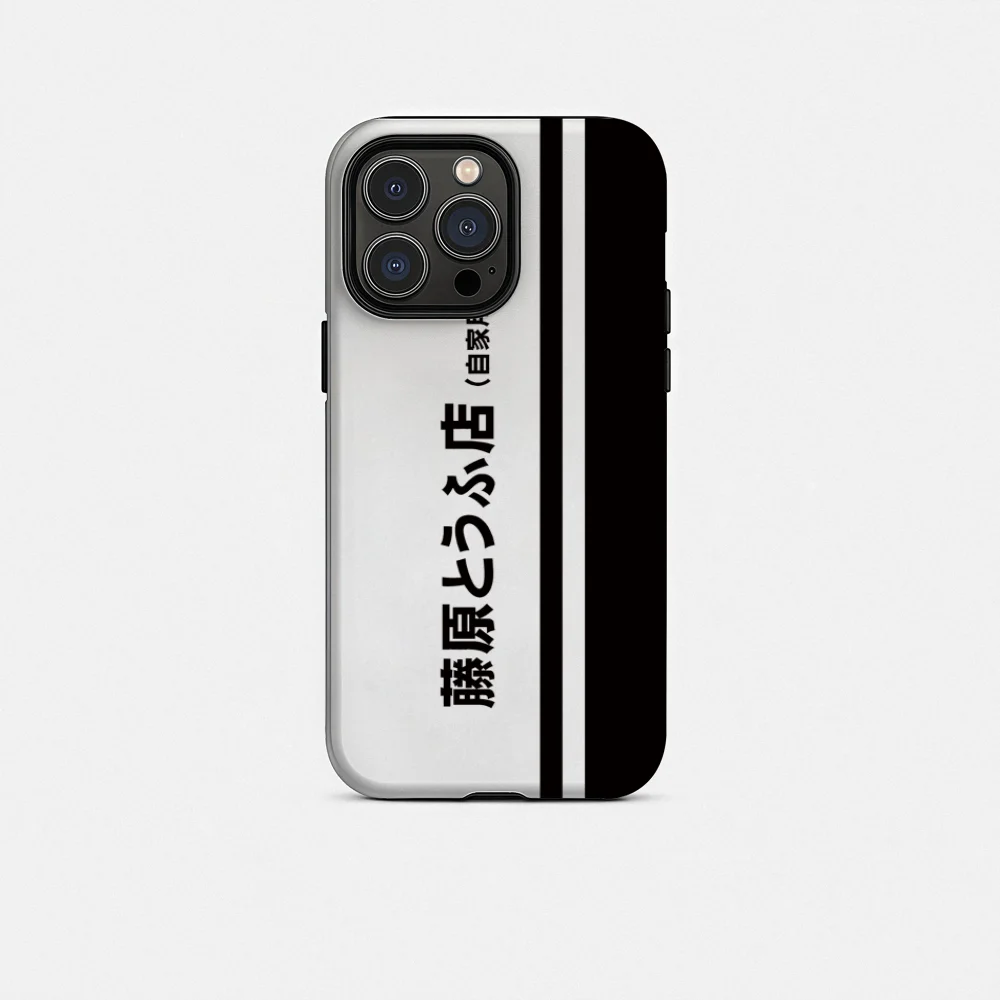 Fujiwara Tofu Shop Vertical Stripe Glossy Case for iPhone - Glossy White finish