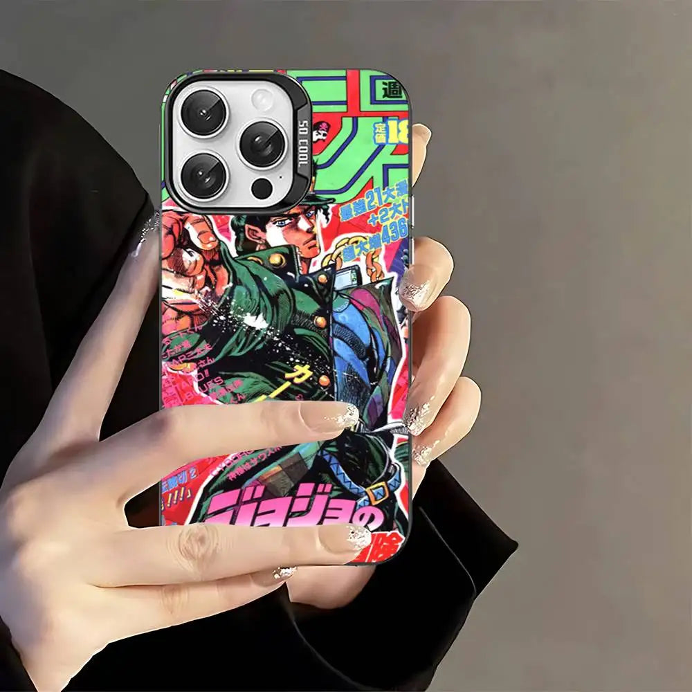 Emerald JoJo Action Manga Cover Case for iPhone - Silver Shell finish