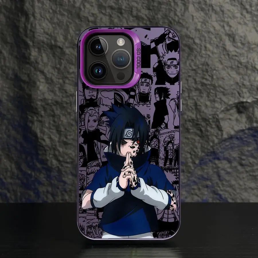 Sasuke Manga Collage Case for iPhone - Purple