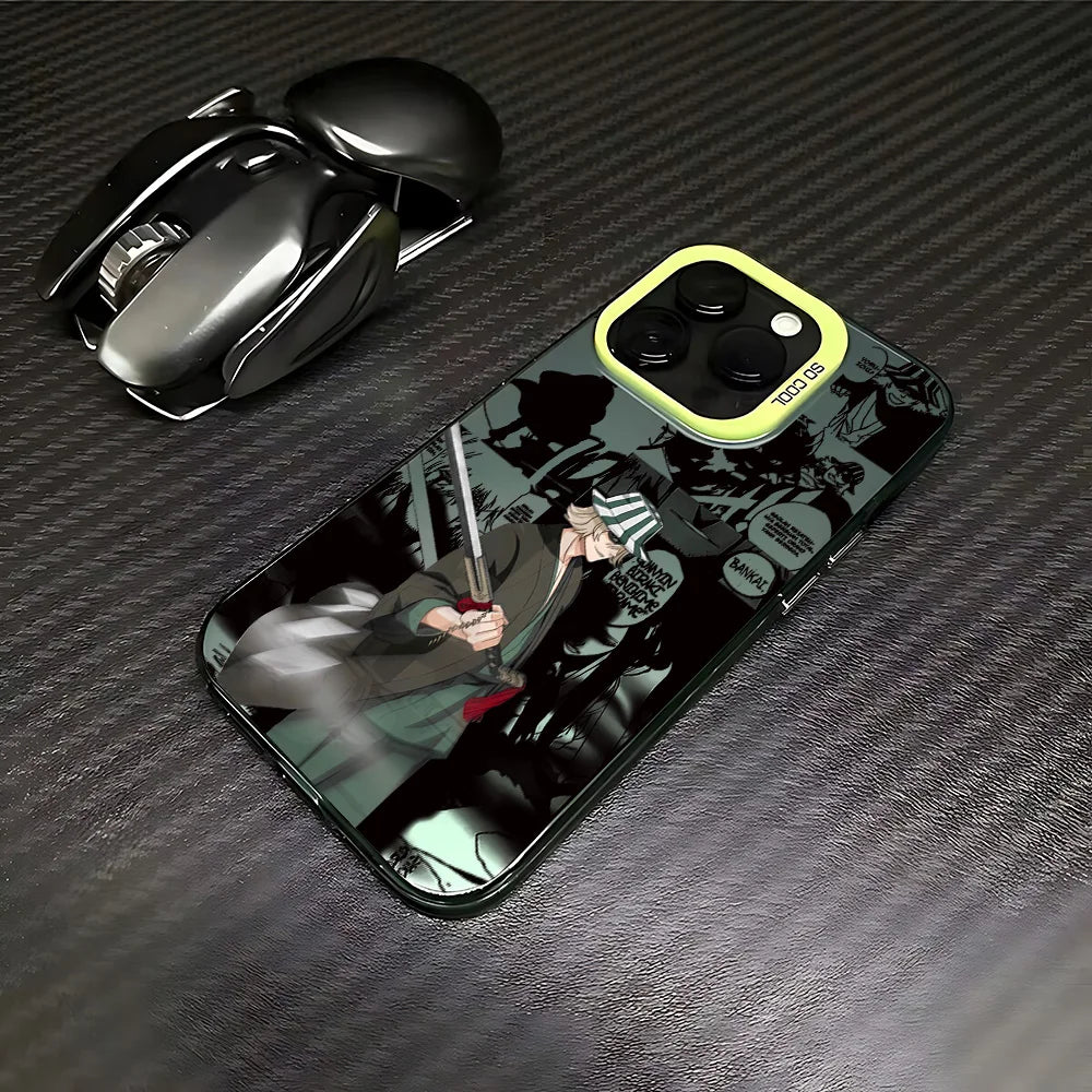 Kisuke Urahara Bankai Collage Case for iPhone - Neon Green Frame finish