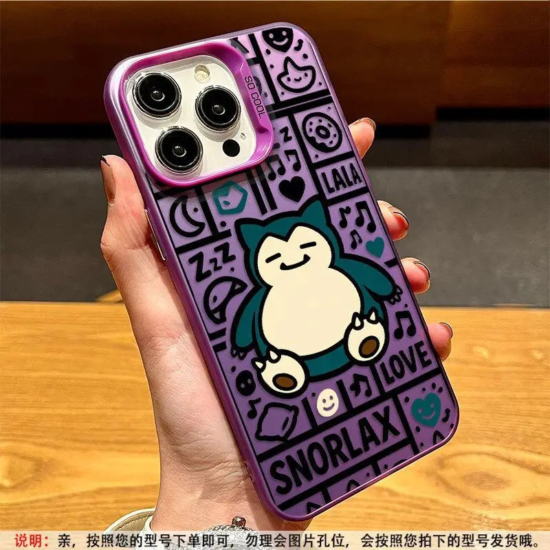 Snorlax Doodle Comic Case for iPhone - Purple finish