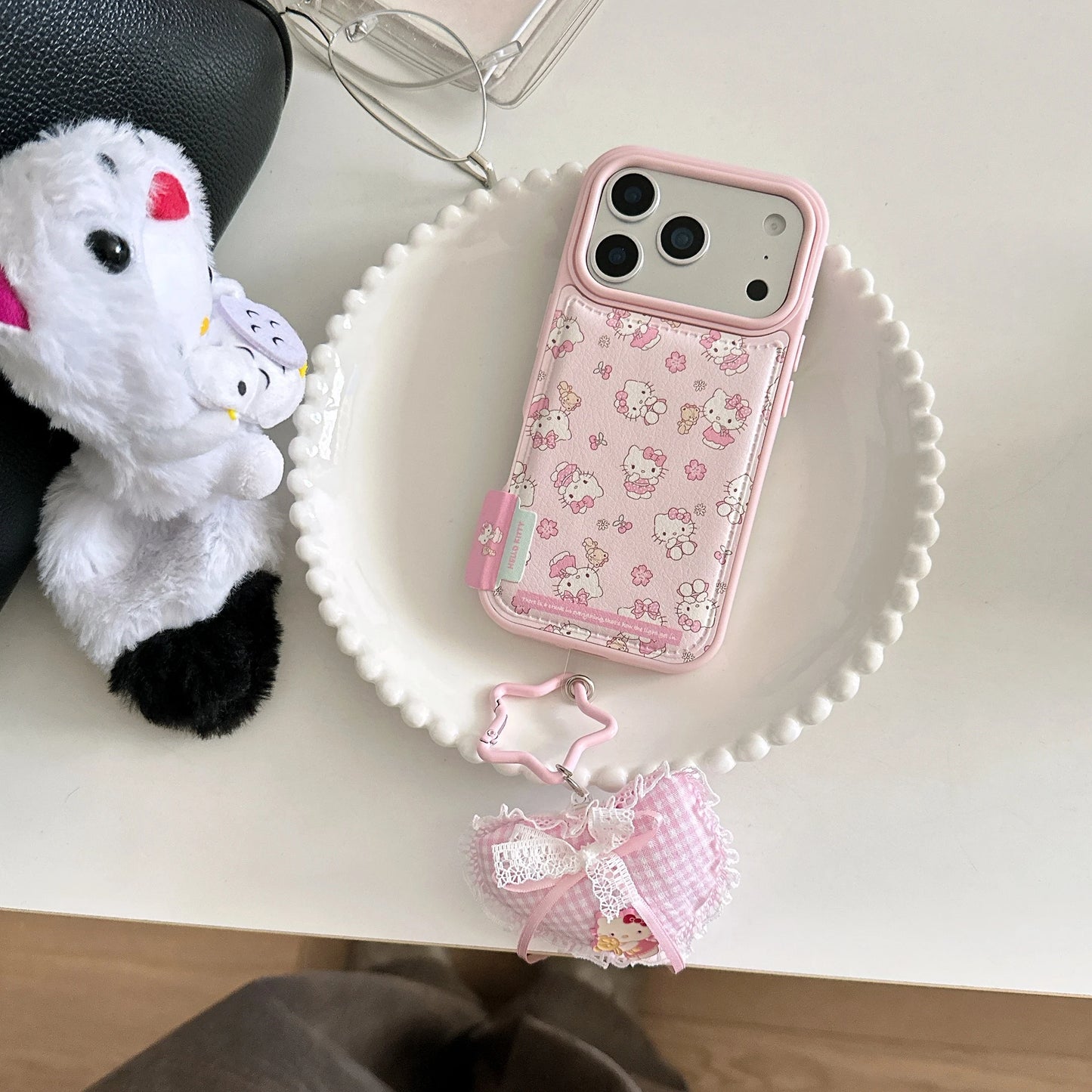 Hello Kitty Floral Pocket Case for iPhone - Case + Plush & Star Lanyard