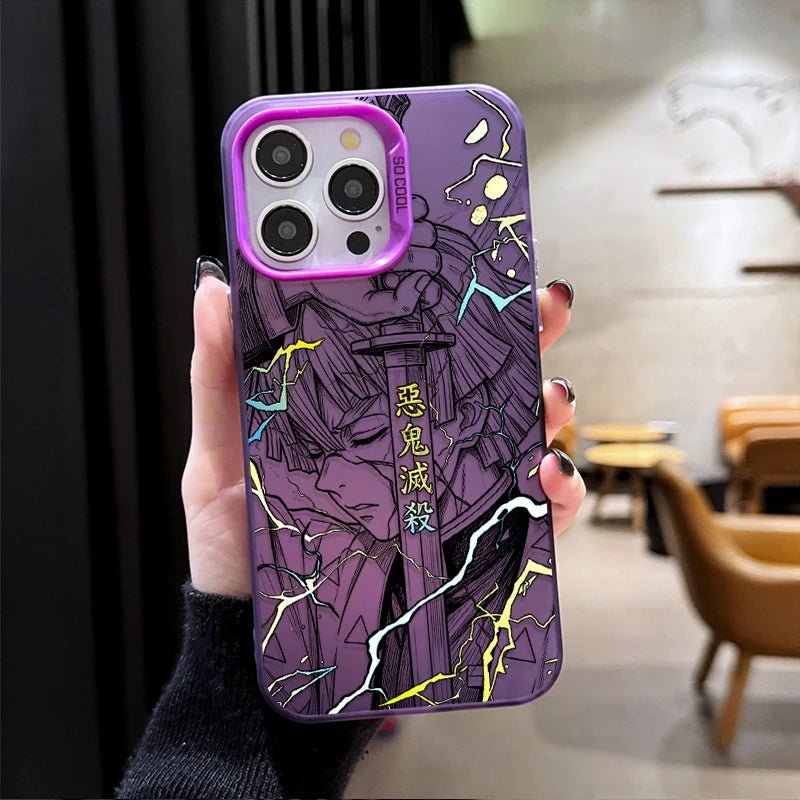 Zenitsu Lightning Manga Portrait Case for iPhone - Violet finish