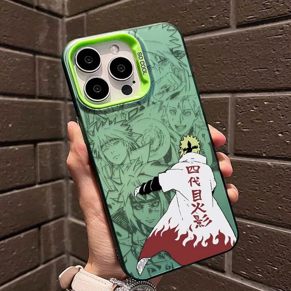 Minato Fourth Hokage Manga Collage Case for iPhone - Green