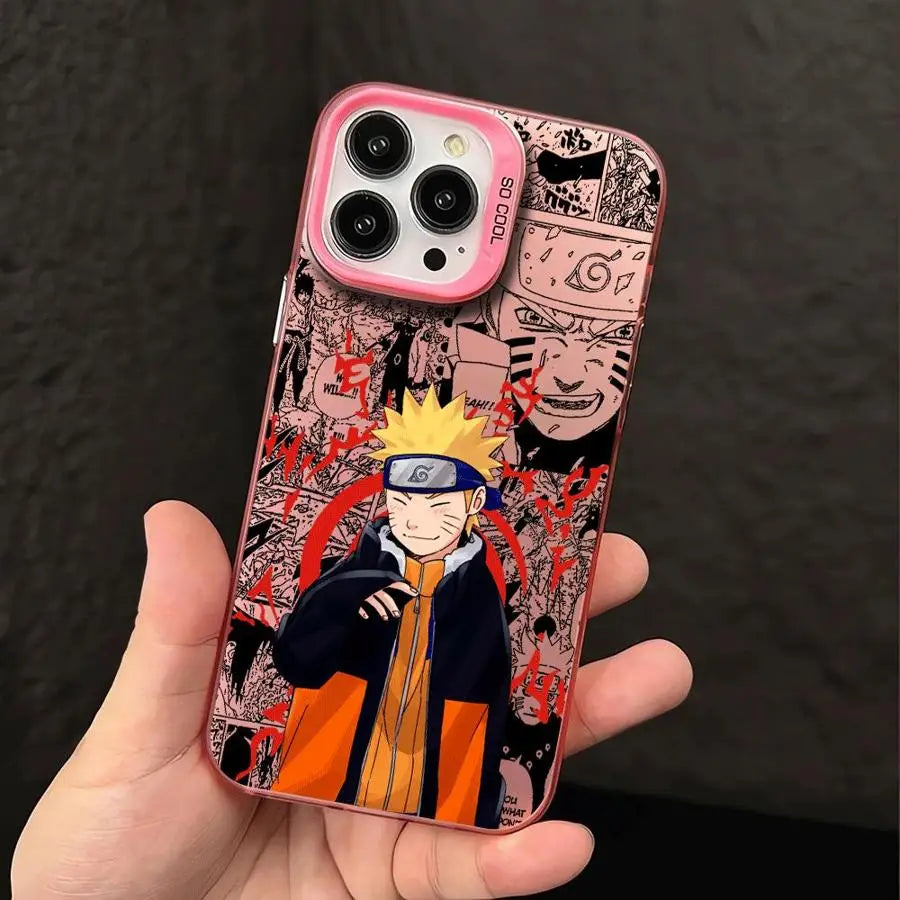 Naruto Crimson Manga Hoodie Case for iPhone - Pink
