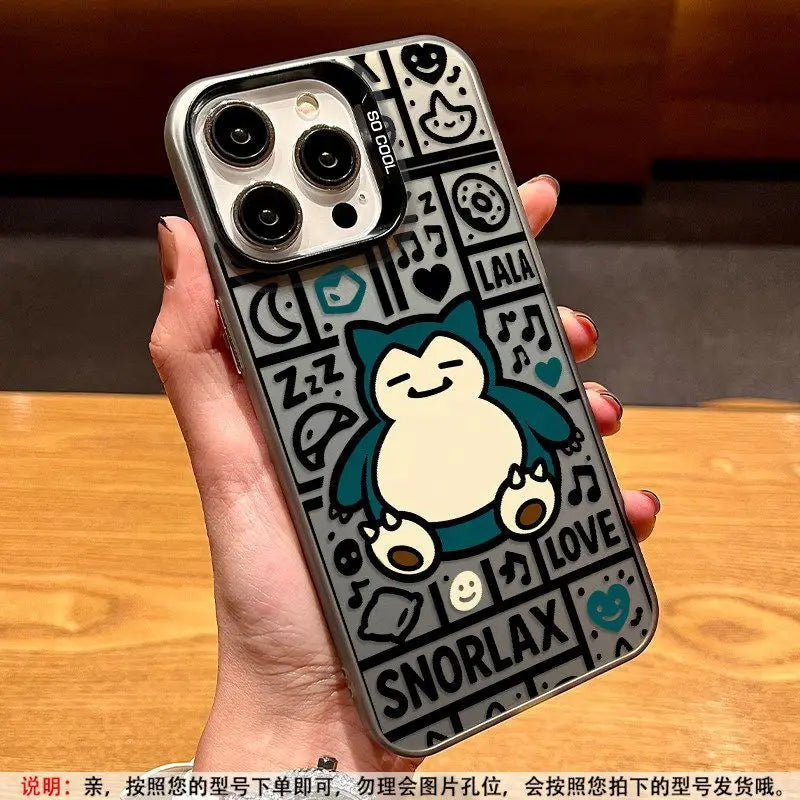 Snorlax Doodle Comic Case for iPhone - Blue Gray finish