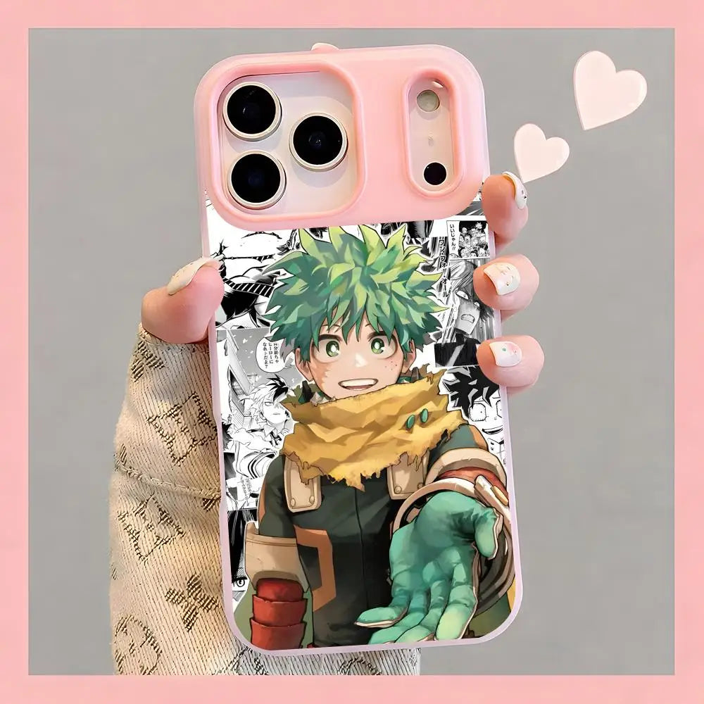 Izuku Scarf Manga Jelly Case for iPhone - Pink finish