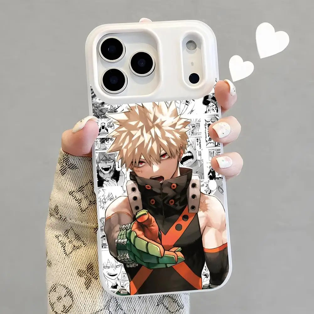 Bakugo Manga Collage Jelly Case for iPhone - White finish