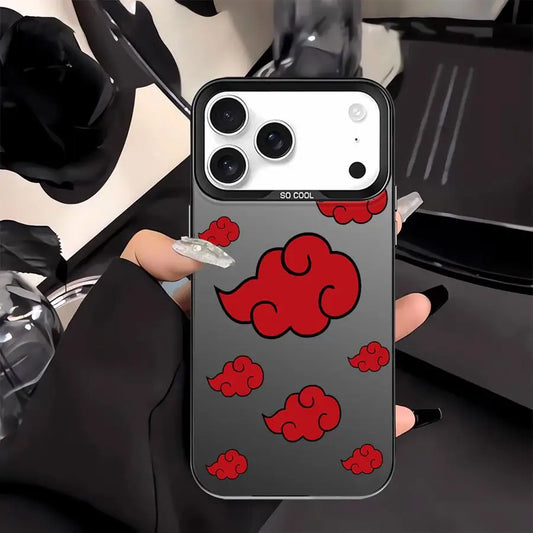 Akatsuki Cloud Pattern Case for iPhone - Black