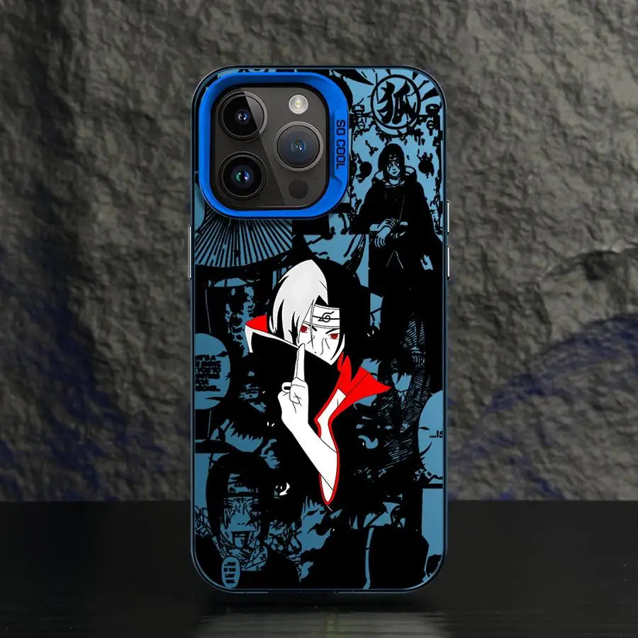 Itachi Akatsuki Portrait Collage Case for iPhone - Blue finish
