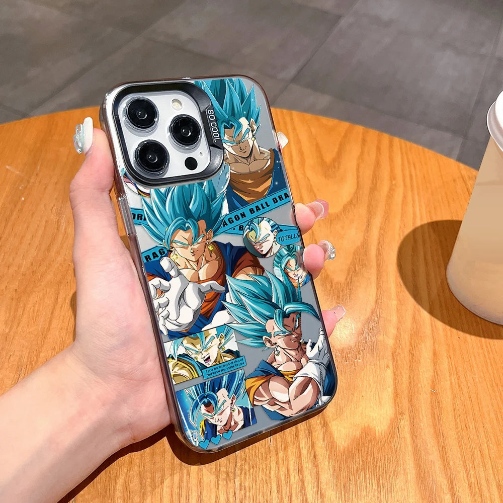 Blue Saiyan Collage Case for iPhone - Black finish